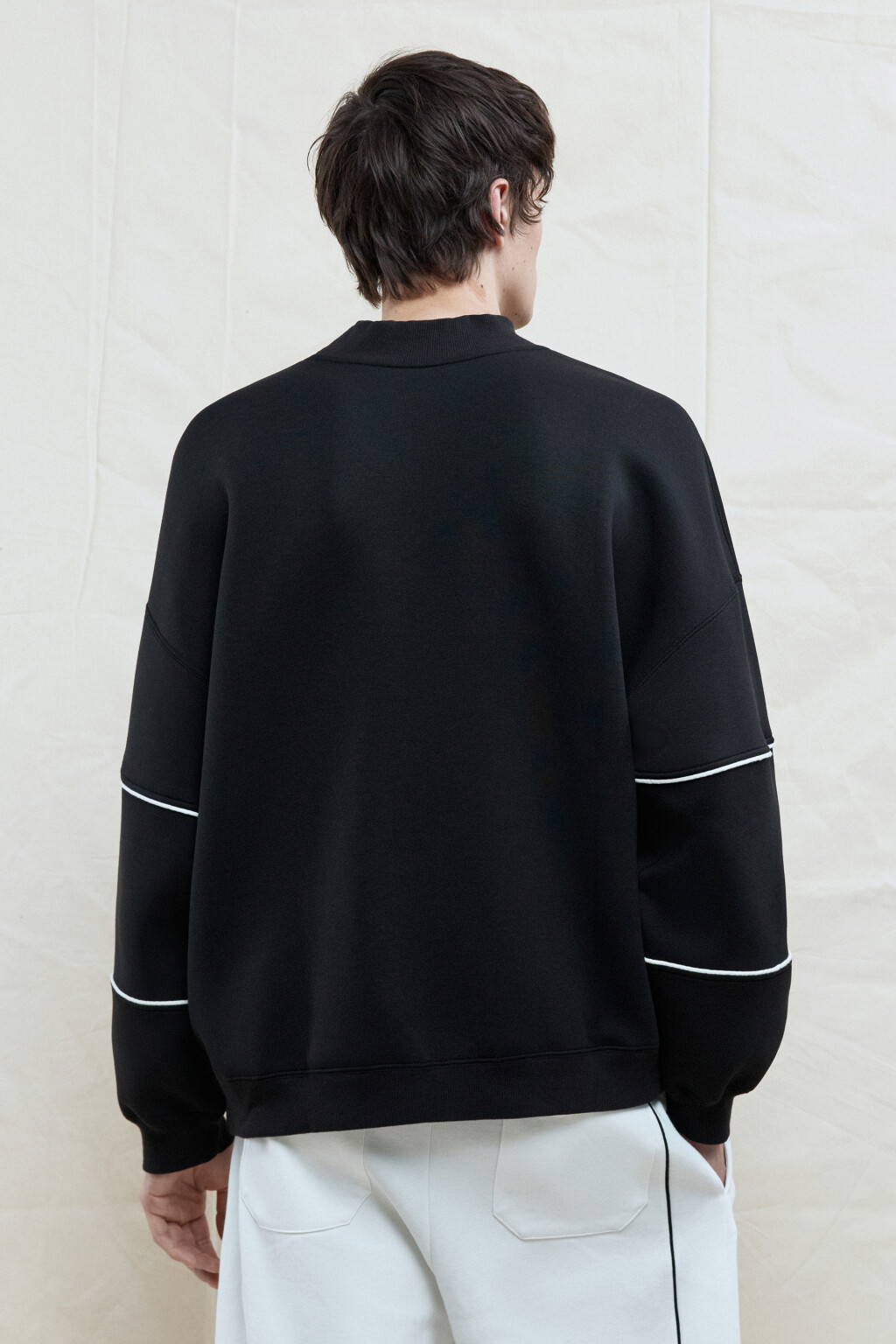 Свитшот oversize с принтом в спортивном стиле - цвет черный - 5