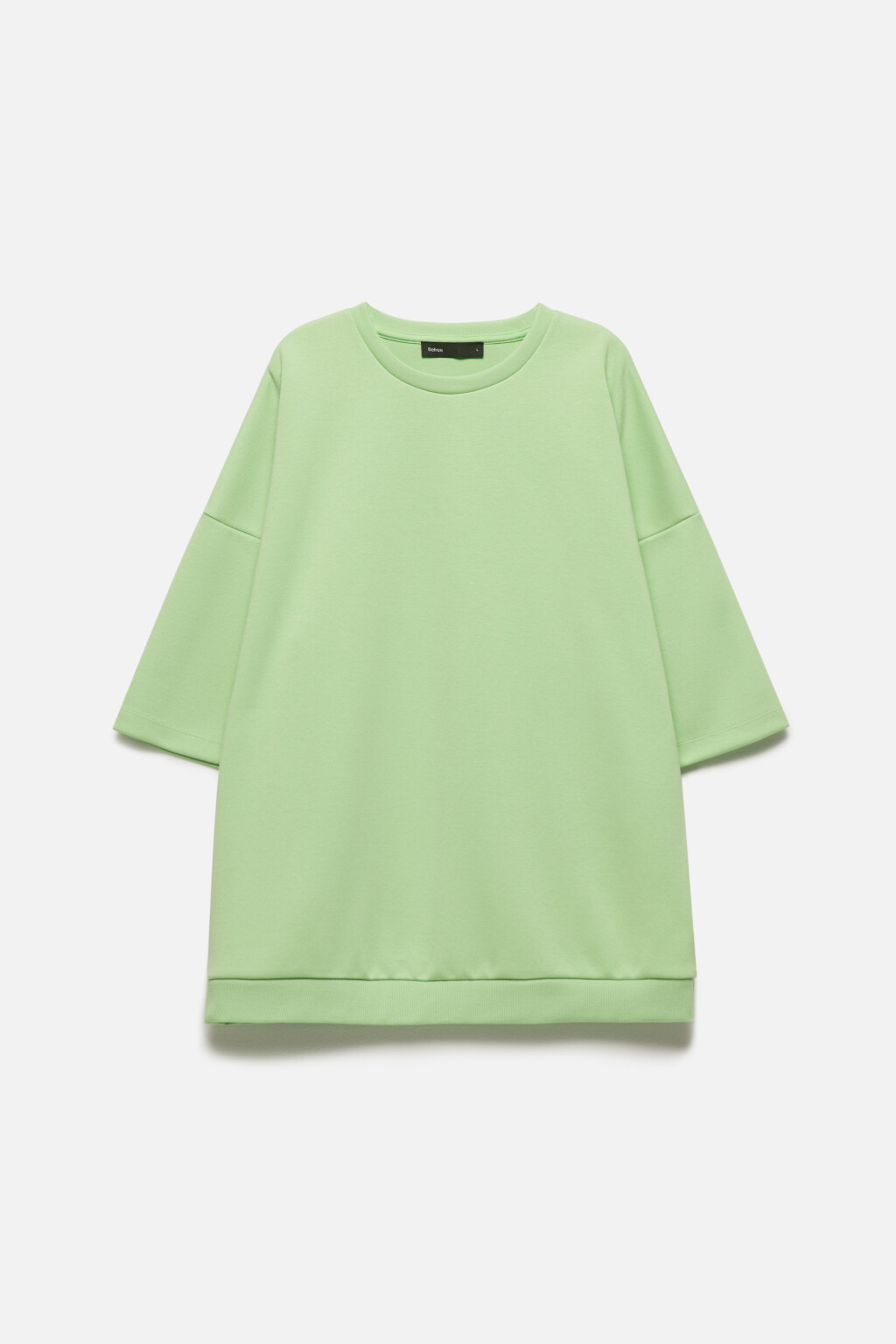 Футболка oversize с резинкой в рубчик - цвет зеленый - 8