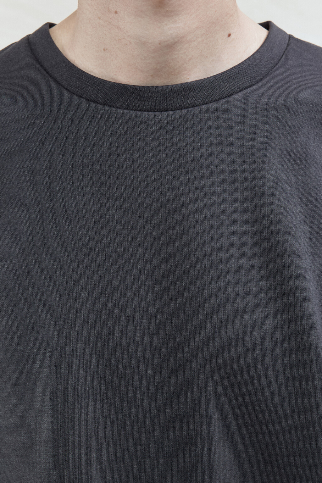 Футболка oversize с резинкой в рубчик - цвет серый - 6