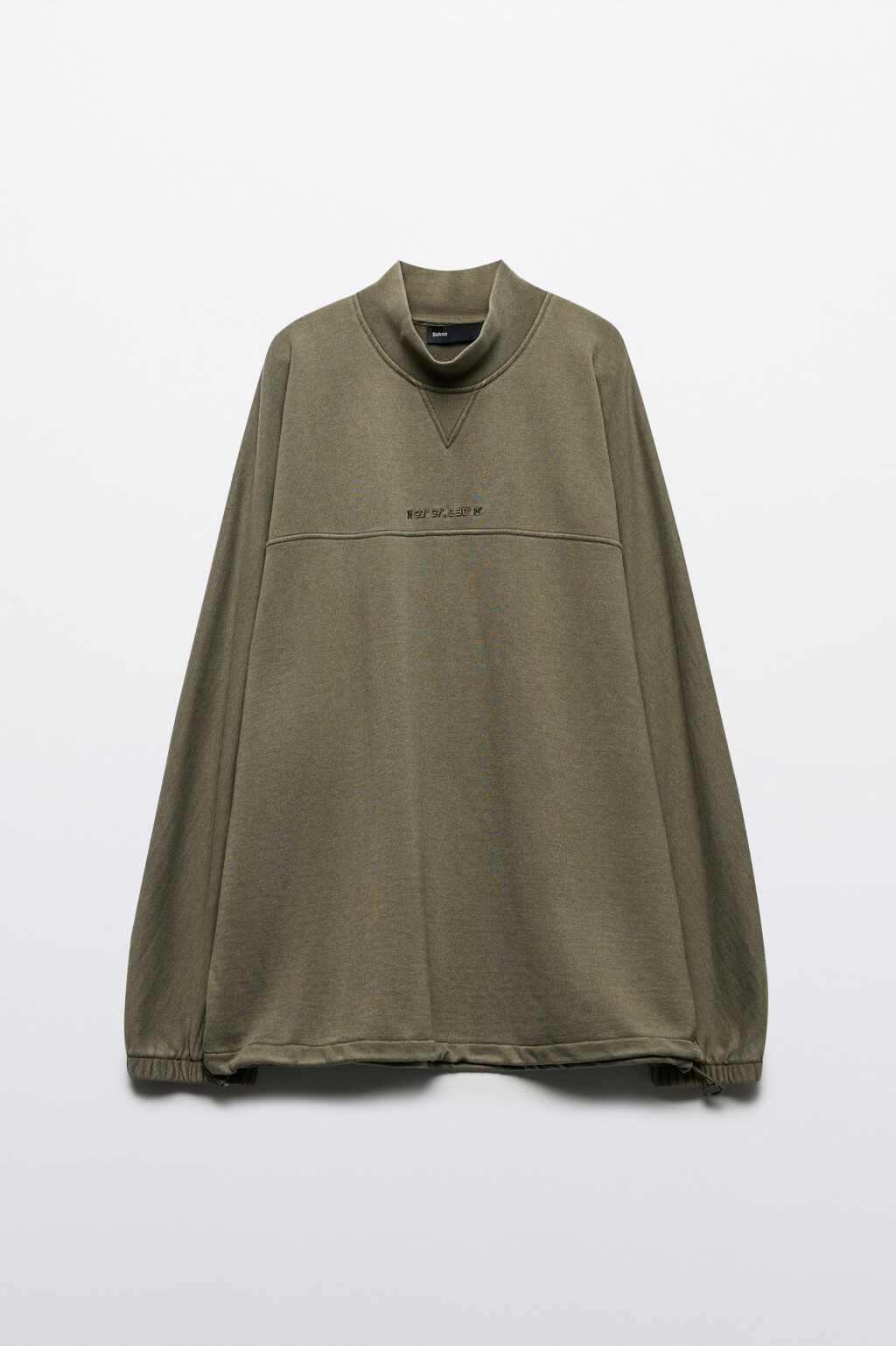 Толстовка oversize с принтом и утяжками по низу - цвет зеленый - 8