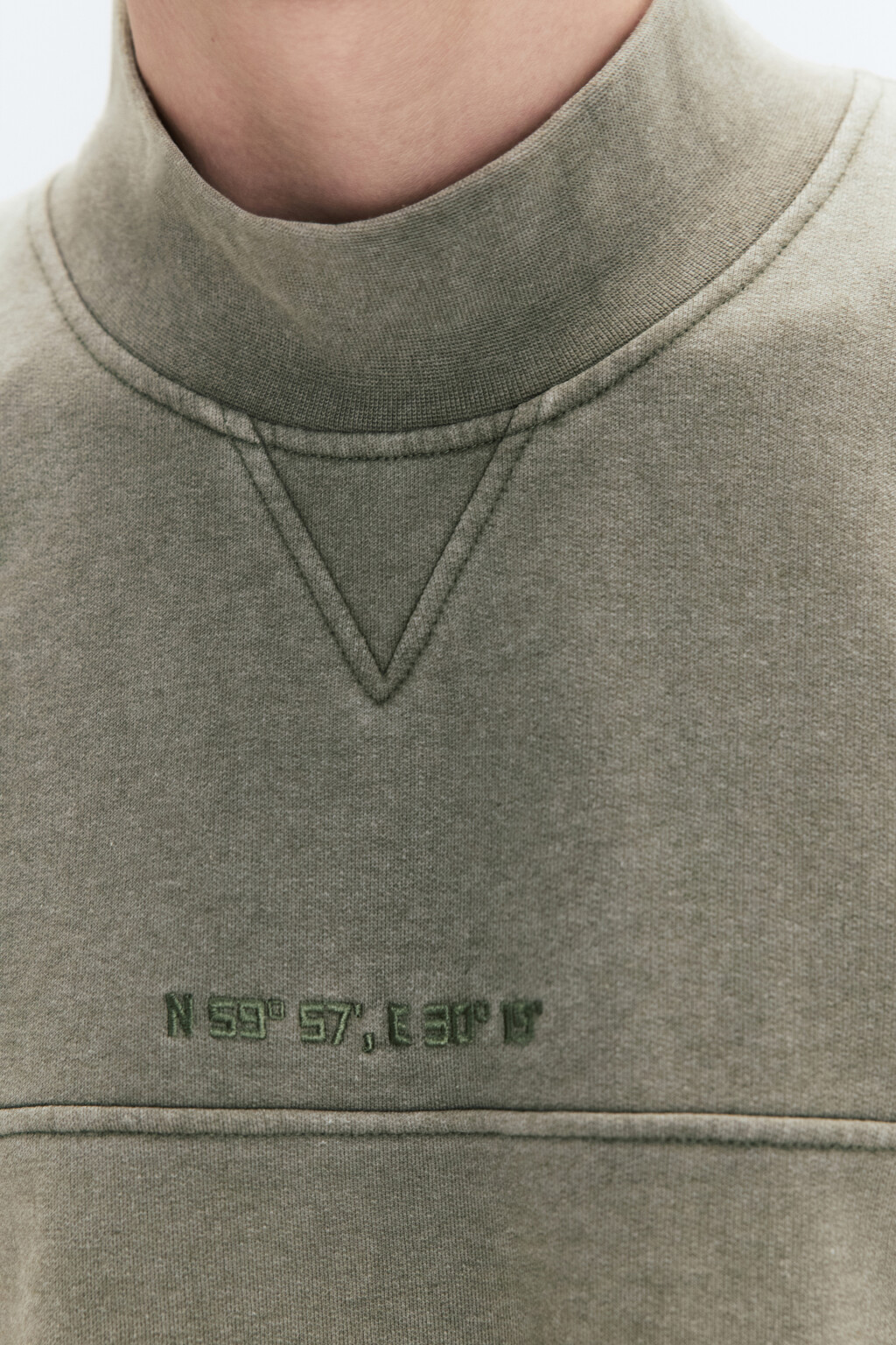 Толстовка oversize с принтом и утяжками по низу - цвет зеленый - 6