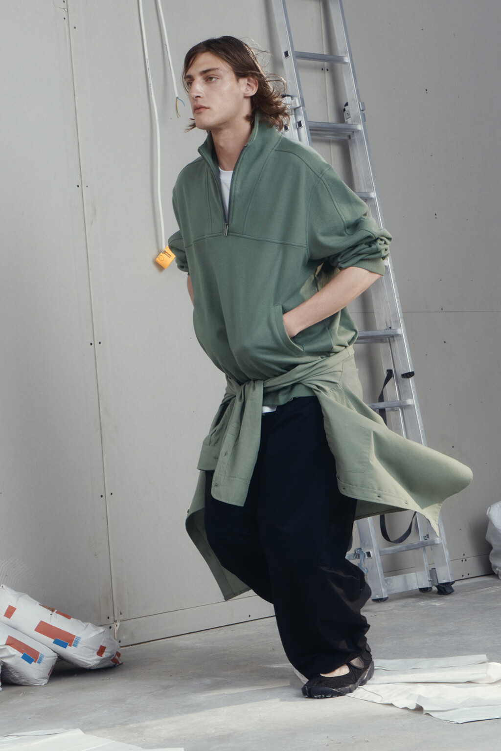 Толстовка oversize с воротником-стойкой на молнии - цвет мятный - 10