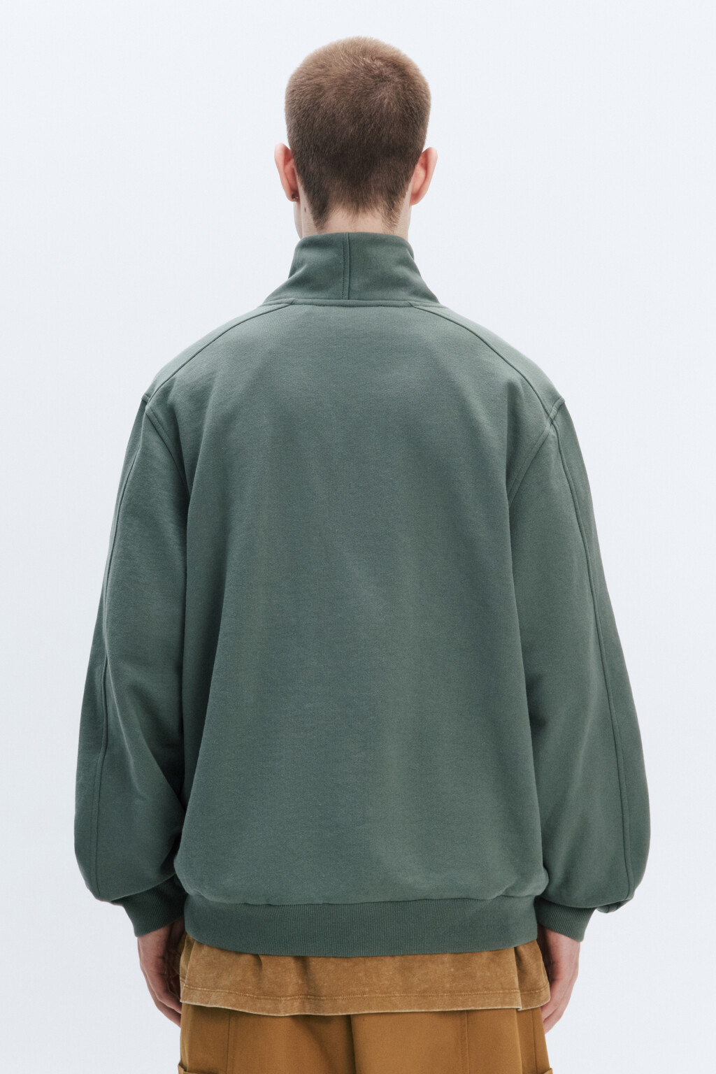 Толстовка oversize с воротником-стойкой на молнии - цвет мятный - 5