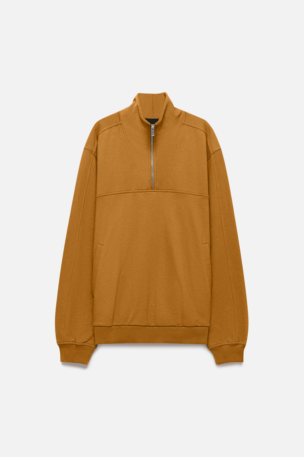 Толстовка oversize с воротником-стойкой на молнии - цвет коричневый - 11