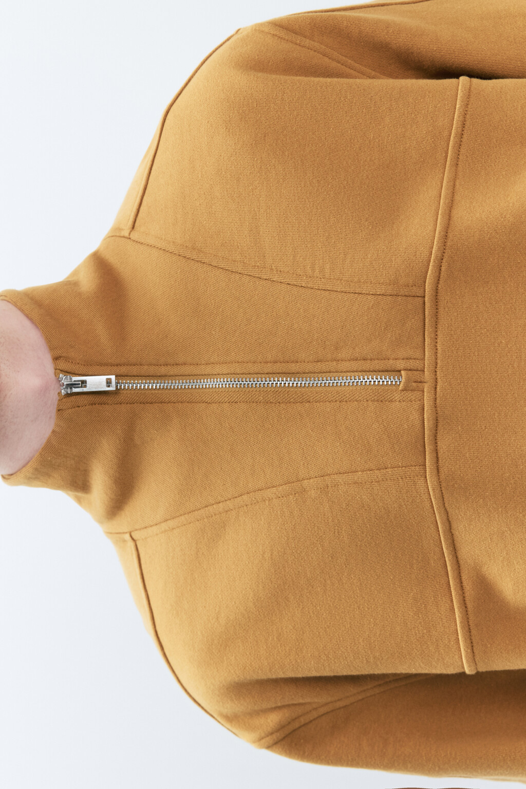 Толстовка oversize с воротником-стойкой на молнии - цвет коричневый - 7