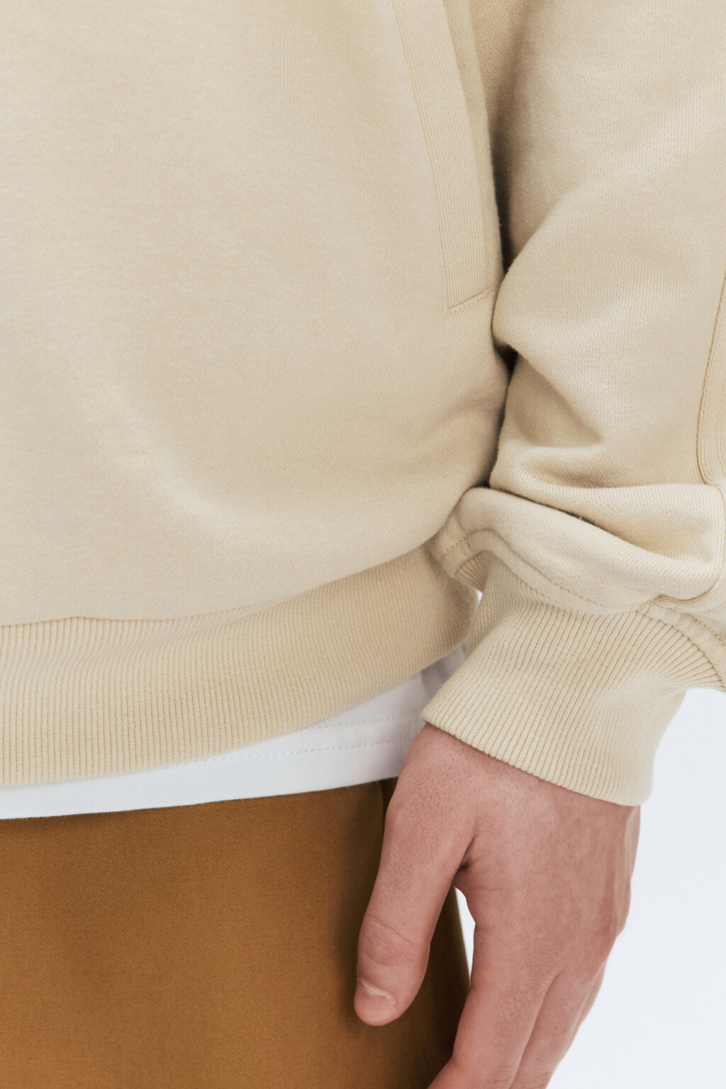 Толстовка oversize с воротником-стойкой на молнии - цвет молочный - 8