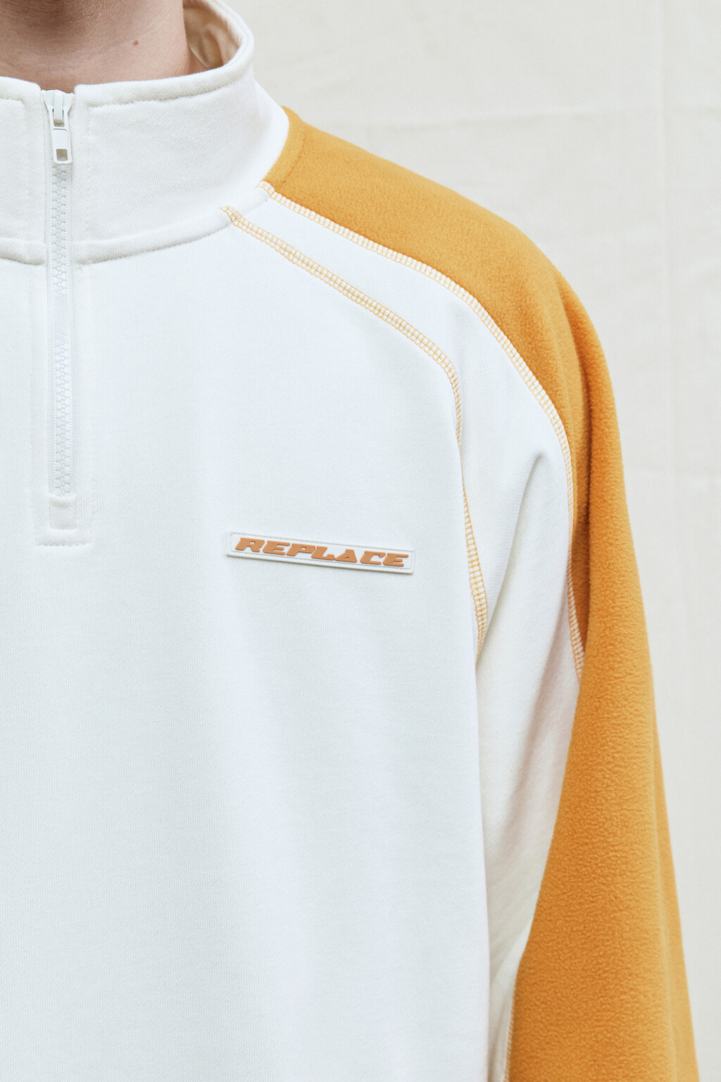 Толстовка oversize флисовая с воротником на молнии - цвет бежевый - 6