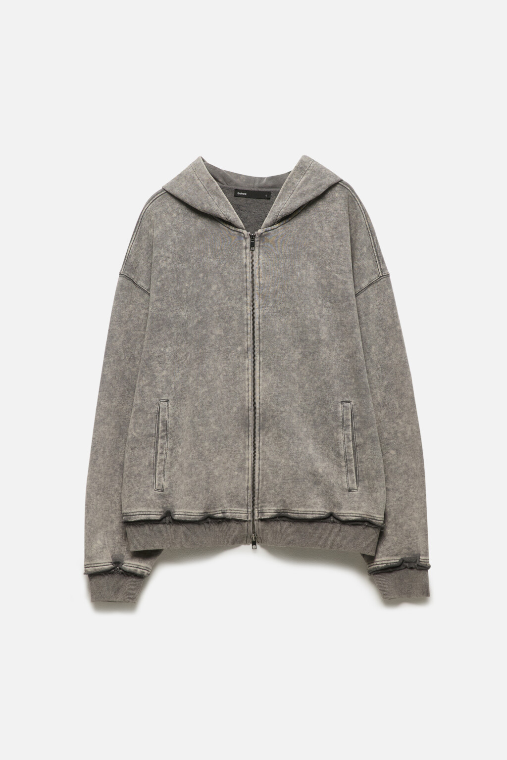 Худи-зипка oversize с вареным эффектом - цвет серый - 10