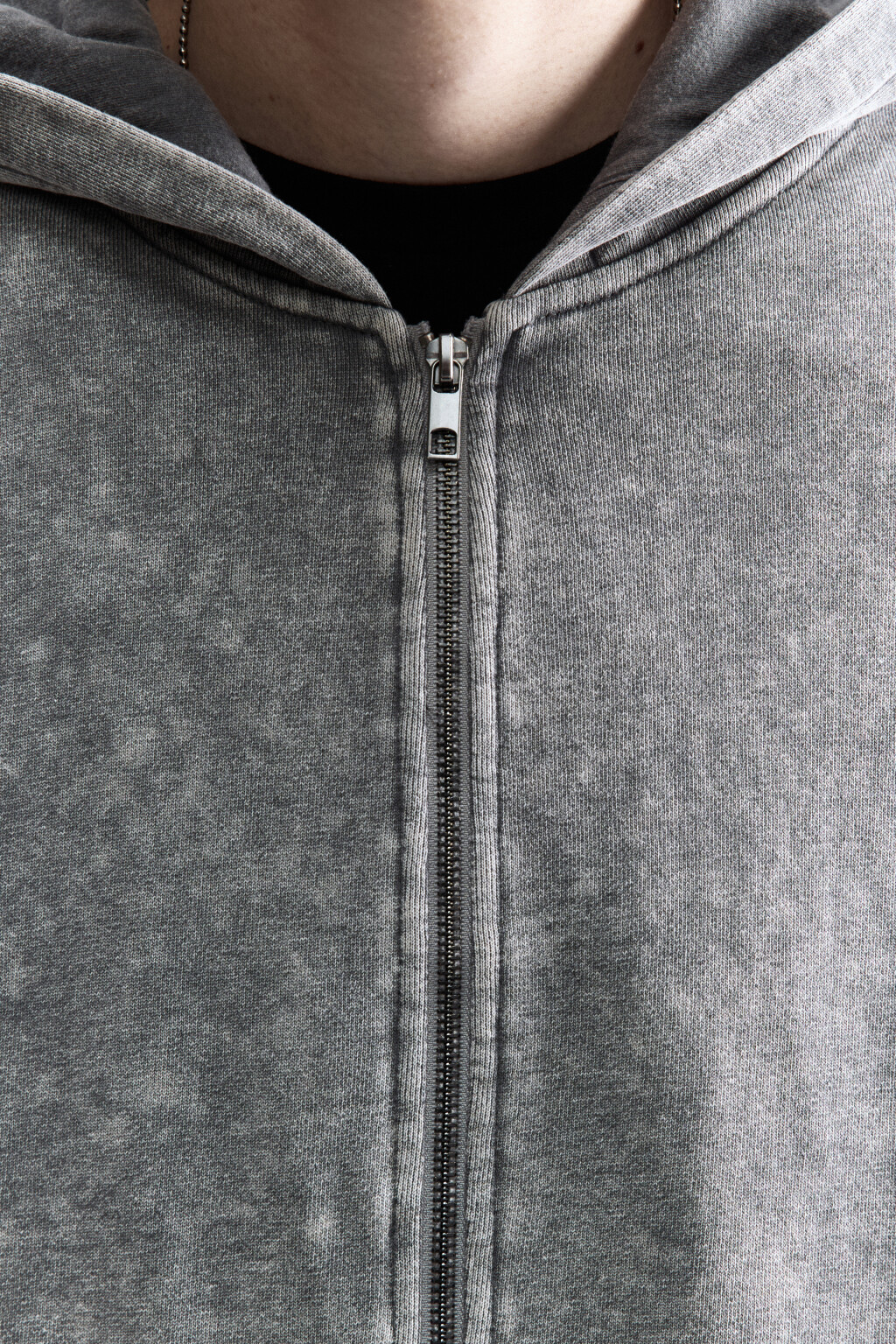 Худи-зипка oversize с вареным эффектом - цвет серый - 7