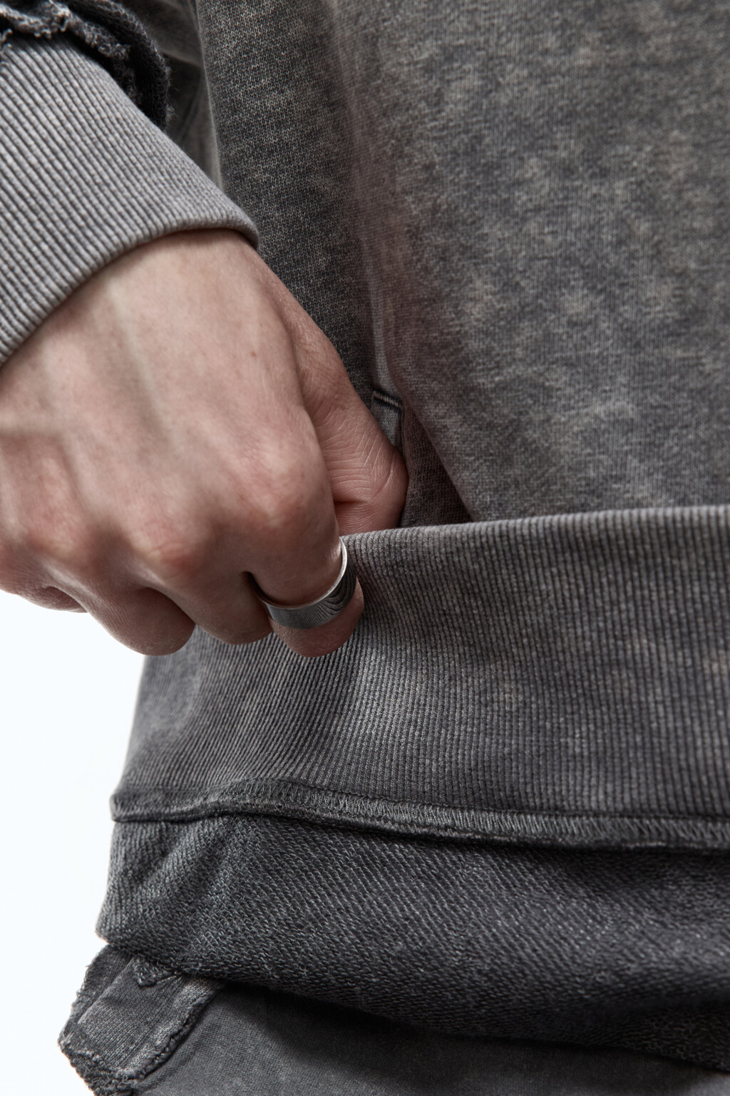 Худи-зипка oversize с вареным эффектом - цвет серый - 9