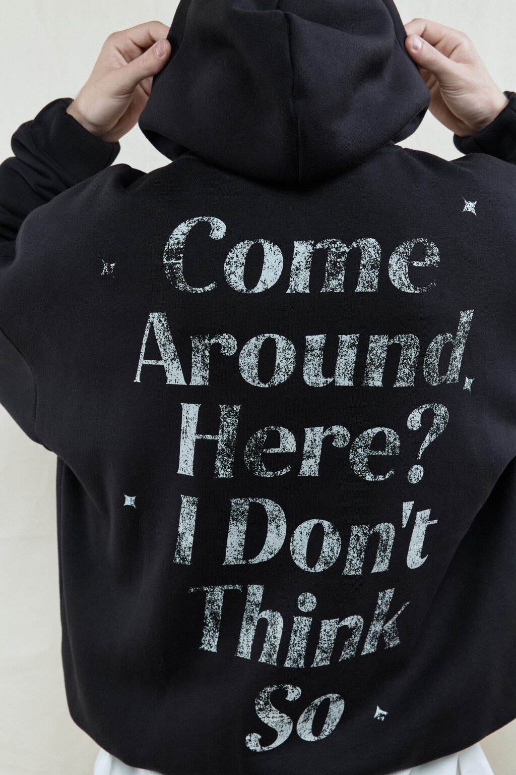 Худи-зипка oversize с капюшоном и принтом - цвет черный - 6