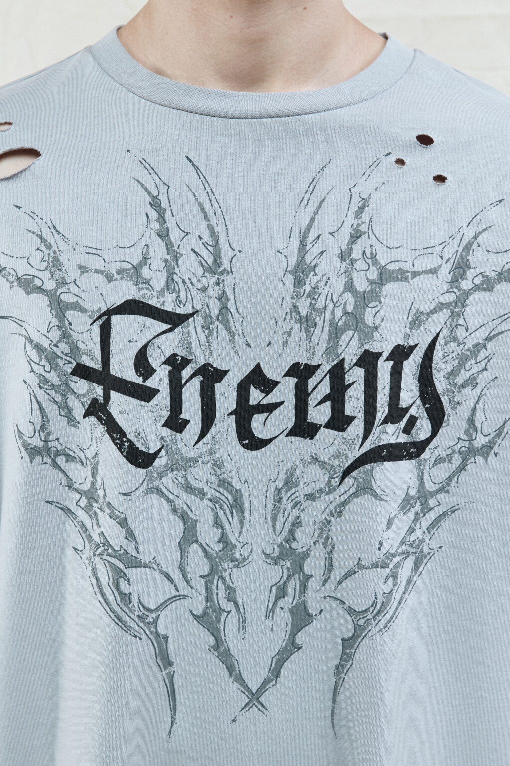 Лонгслив oversize с двойными рукавами и принтом - цвет черный - 6