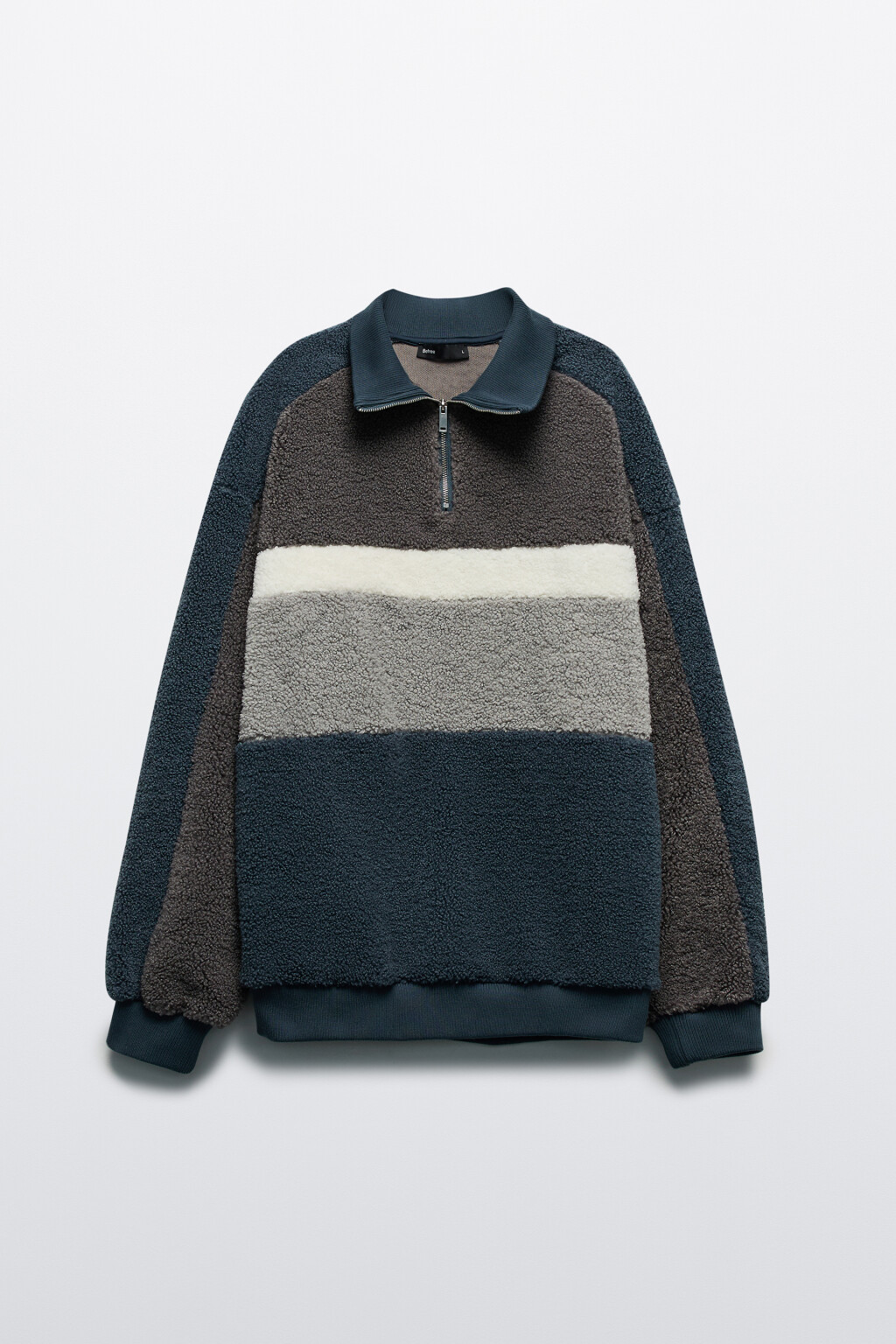 Толстовка half-zip флисовая с воротником-стойкой - цвет серый - 10