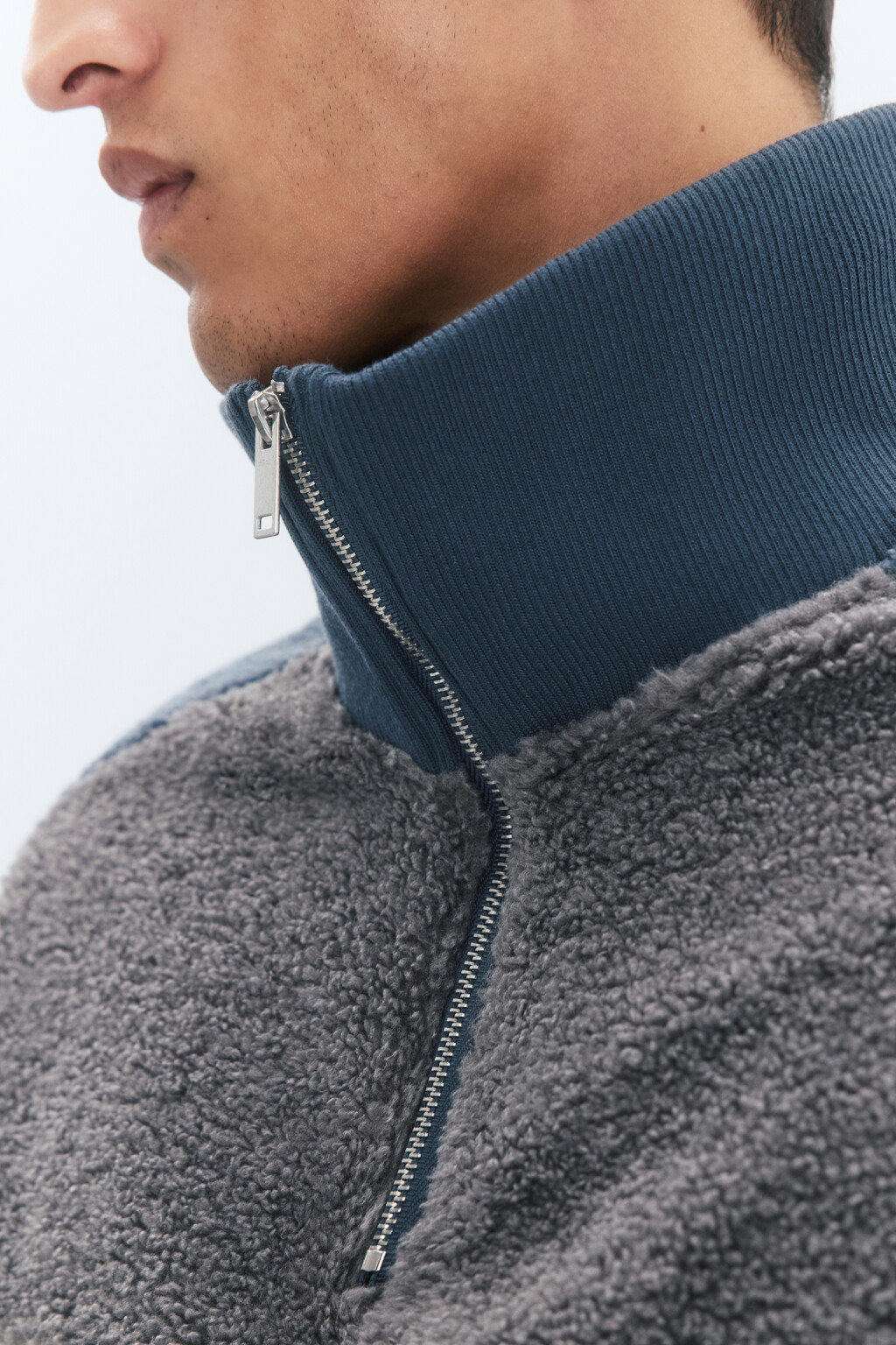 Толстовка half-zip флисовая с воротником-стойкой - цвет серый - 6