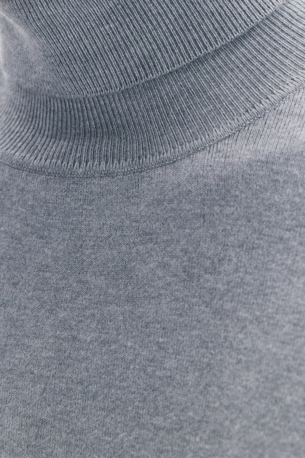 Водолазка вязаная вискозная с высоким воротником - цвет серый - 6