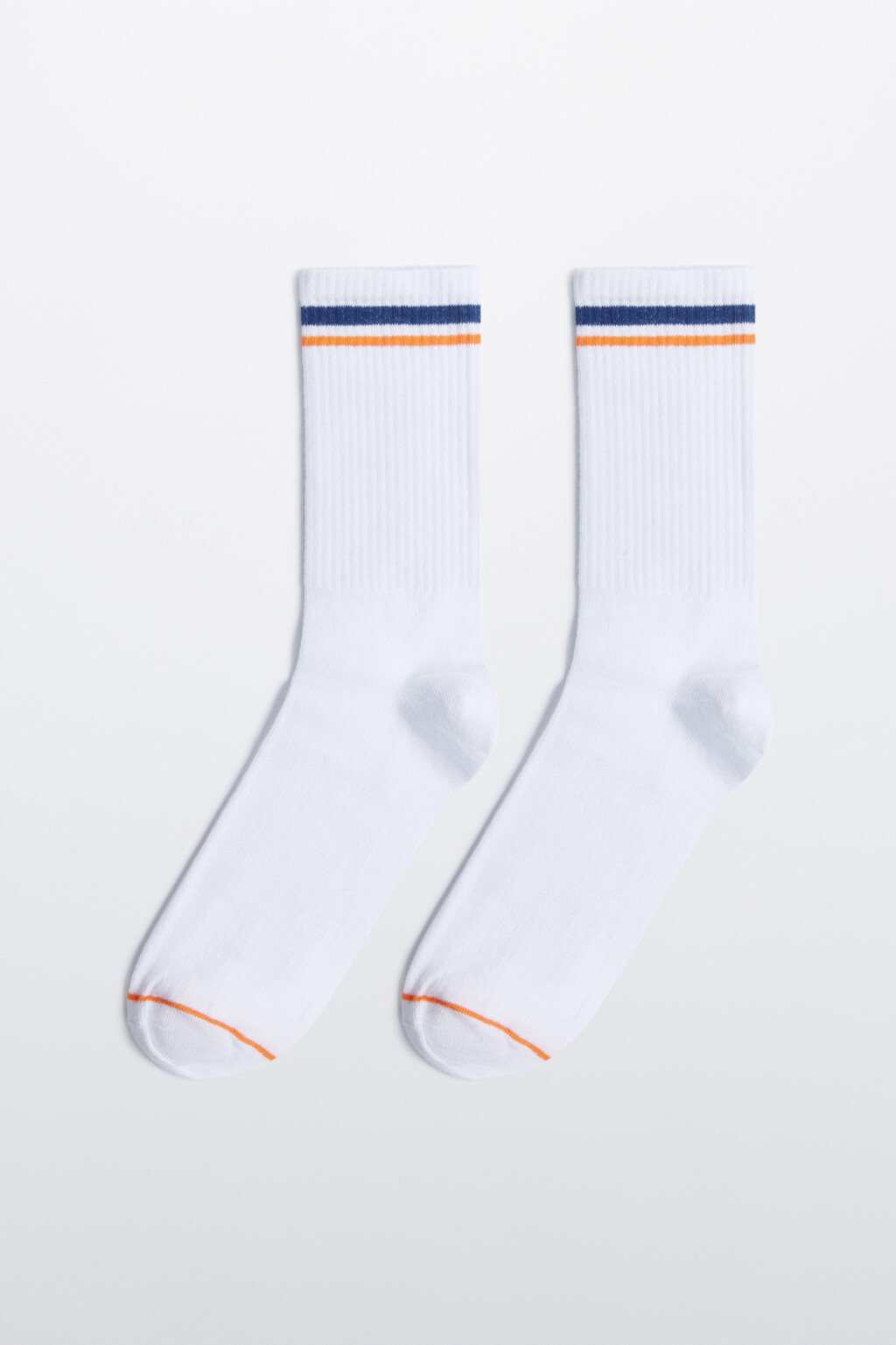 Носки высокие хлопковые с принтом - цвет белый - 1