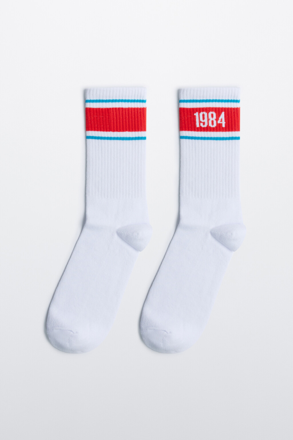 Носки высокие хлопковые с принтом - цвет черный - 1