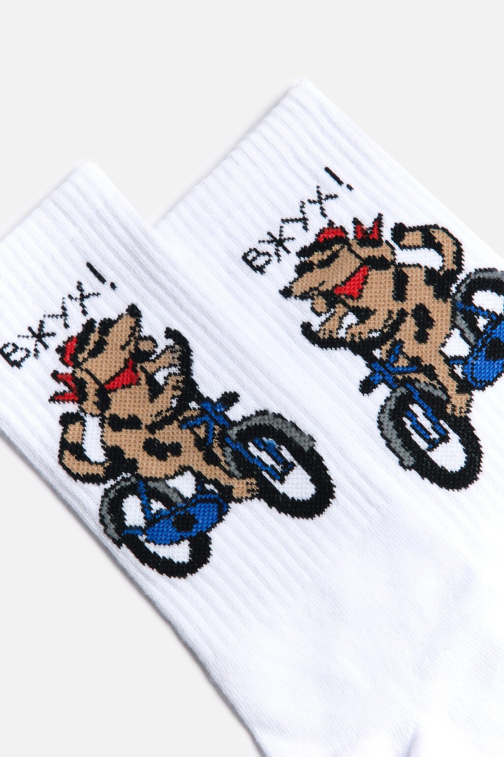 Носки высокие с забавным принтом - цвет белый - 2