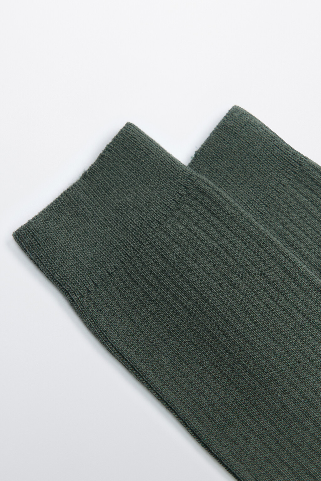 Носки высокие хлопковые в рубчик - цвет серый - 2