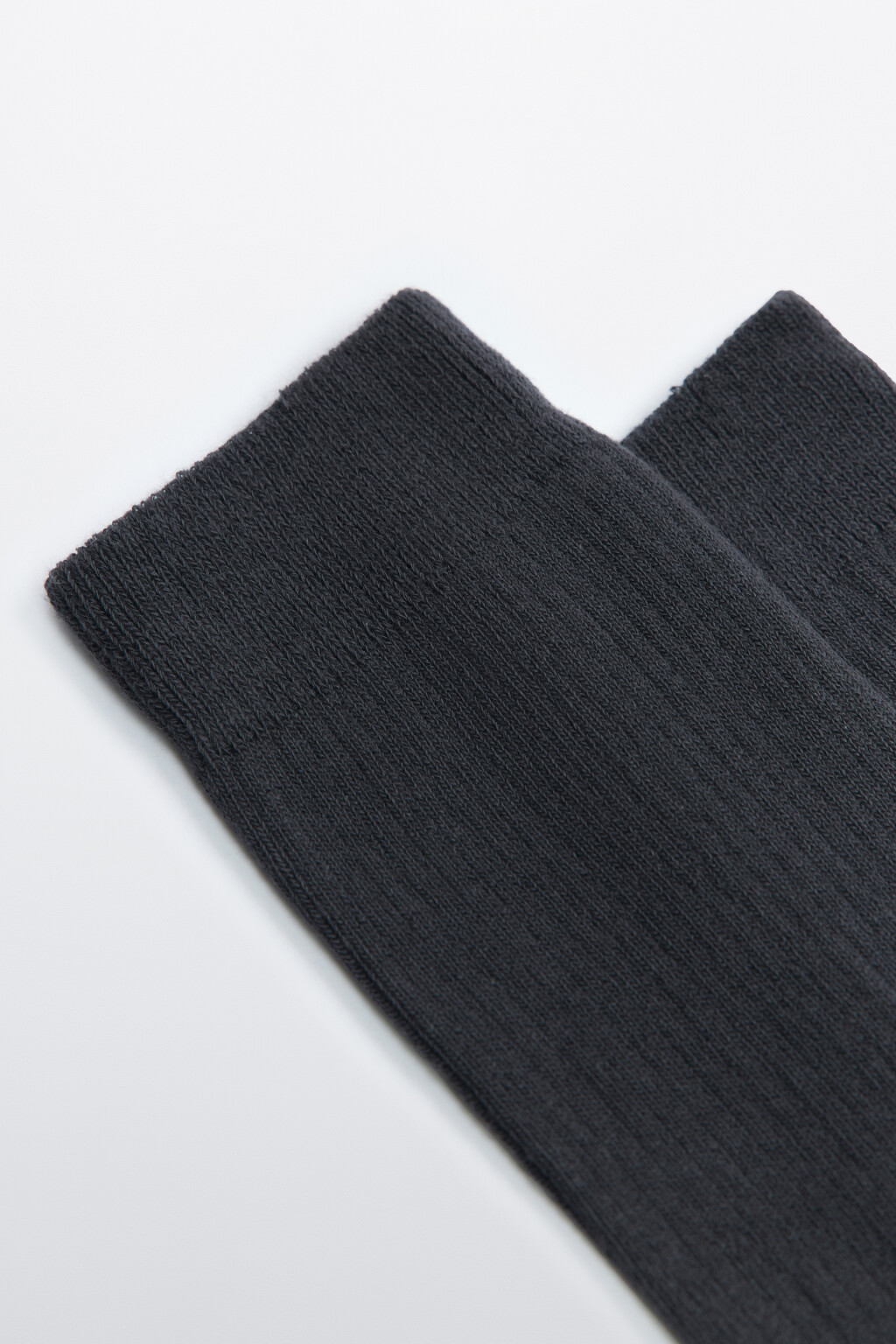 Носки высокие хлопковые в рубчик - цвет серый - 2