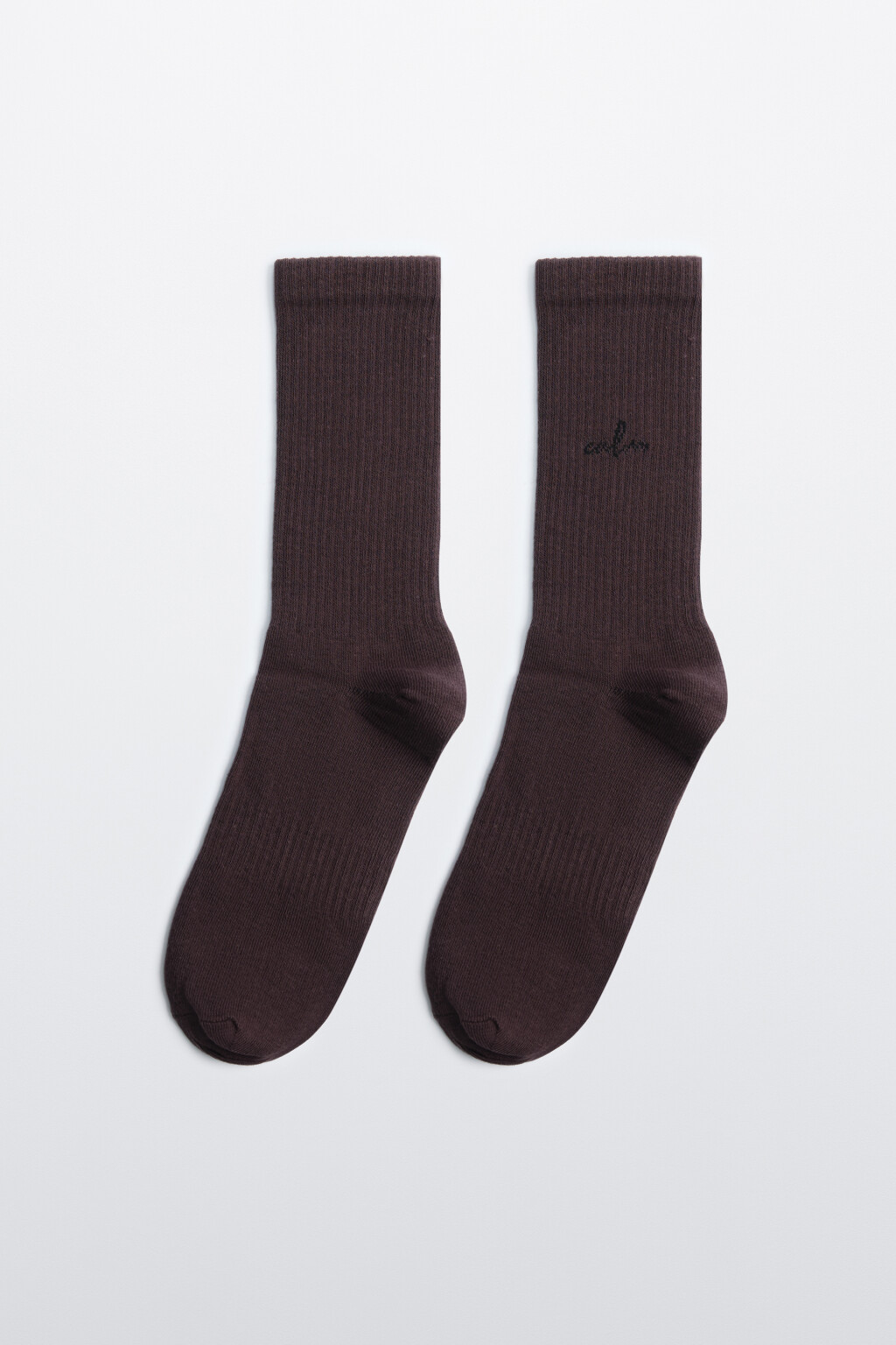 Носки высокие хлопковые с надписью - цвет серый - 1