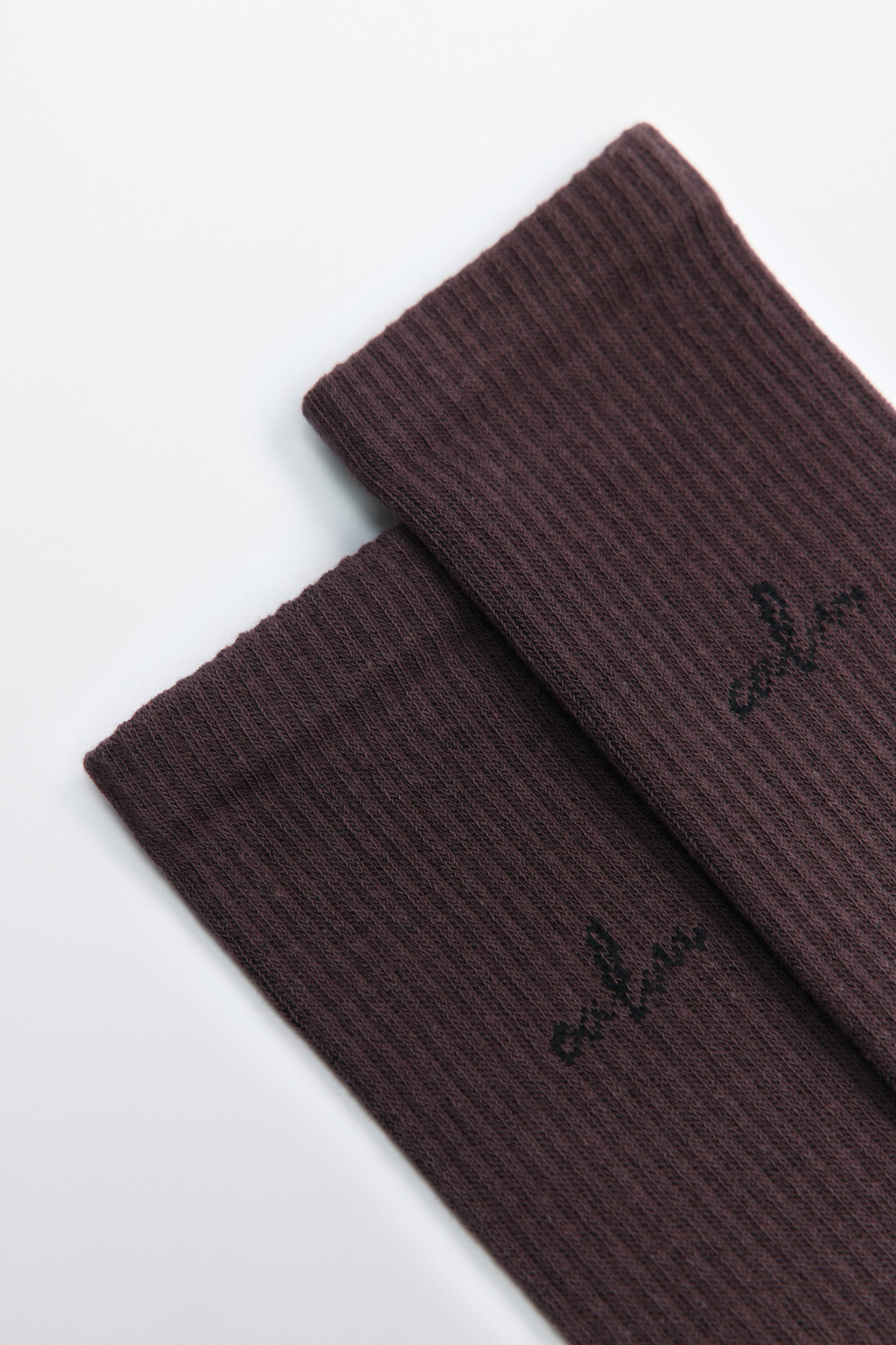 Носки высокие хлопковые с надписью - цвет серый - 2