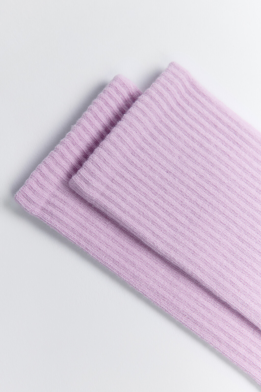 Носки высокие хлопковые в рубчик - цвет фиолетовый - 2