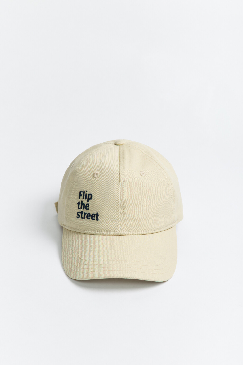 Бейсболка хлопковая с вышитой надписью - цвет бежевый - 1