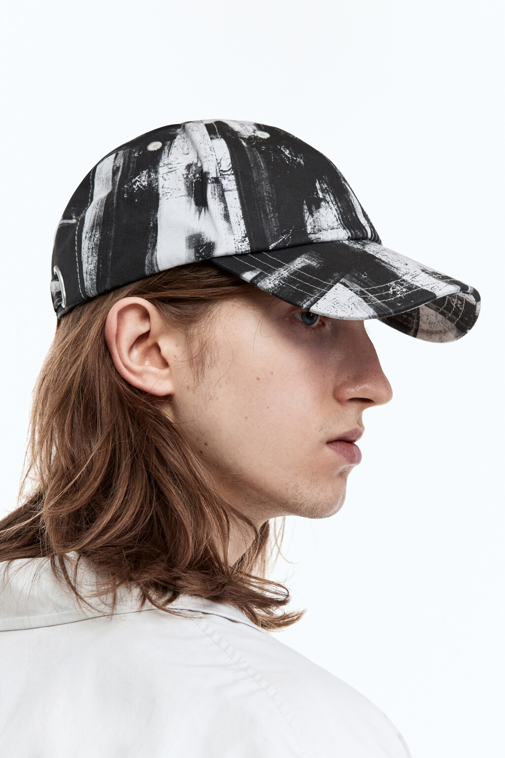 Бейсболка хлопковая с принтом-абстракцией - цвет черный - 5