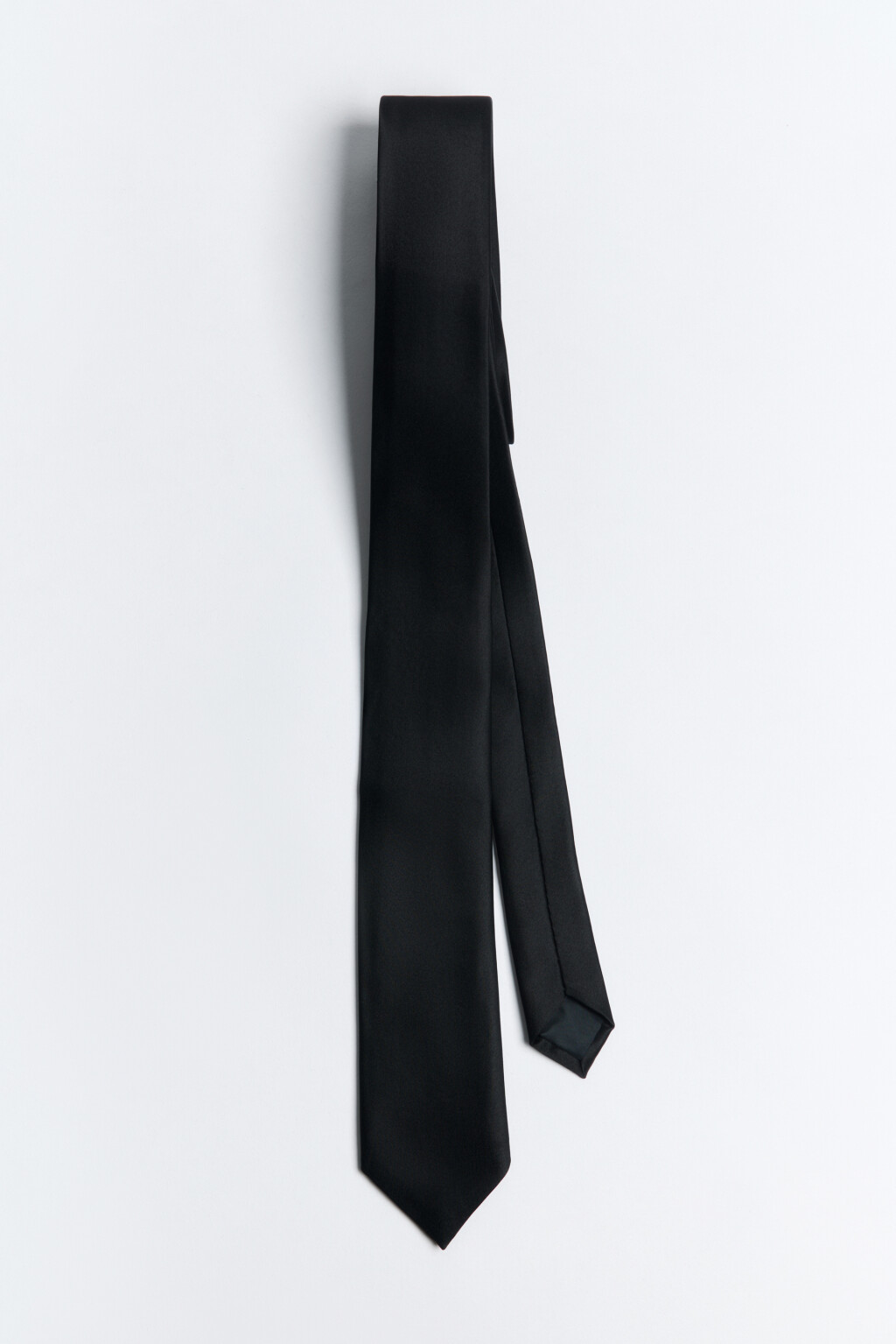 Галстук атласный классический - цвет черный - 1