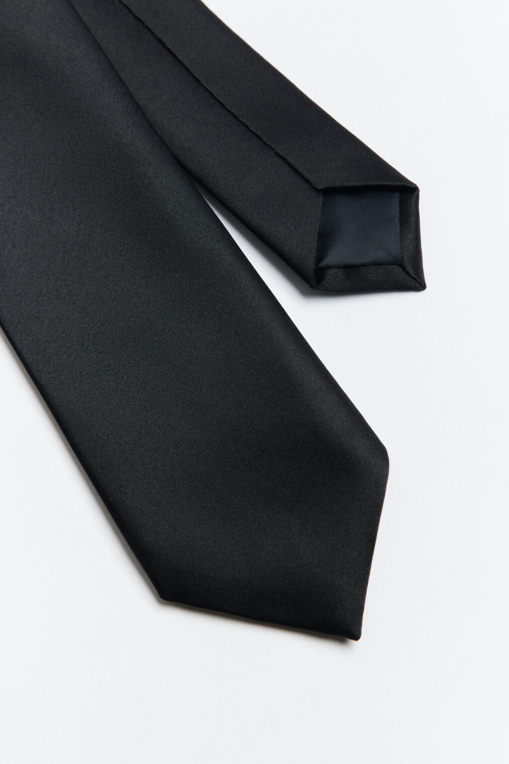 Галстук атласный классический - цвет черный - 2