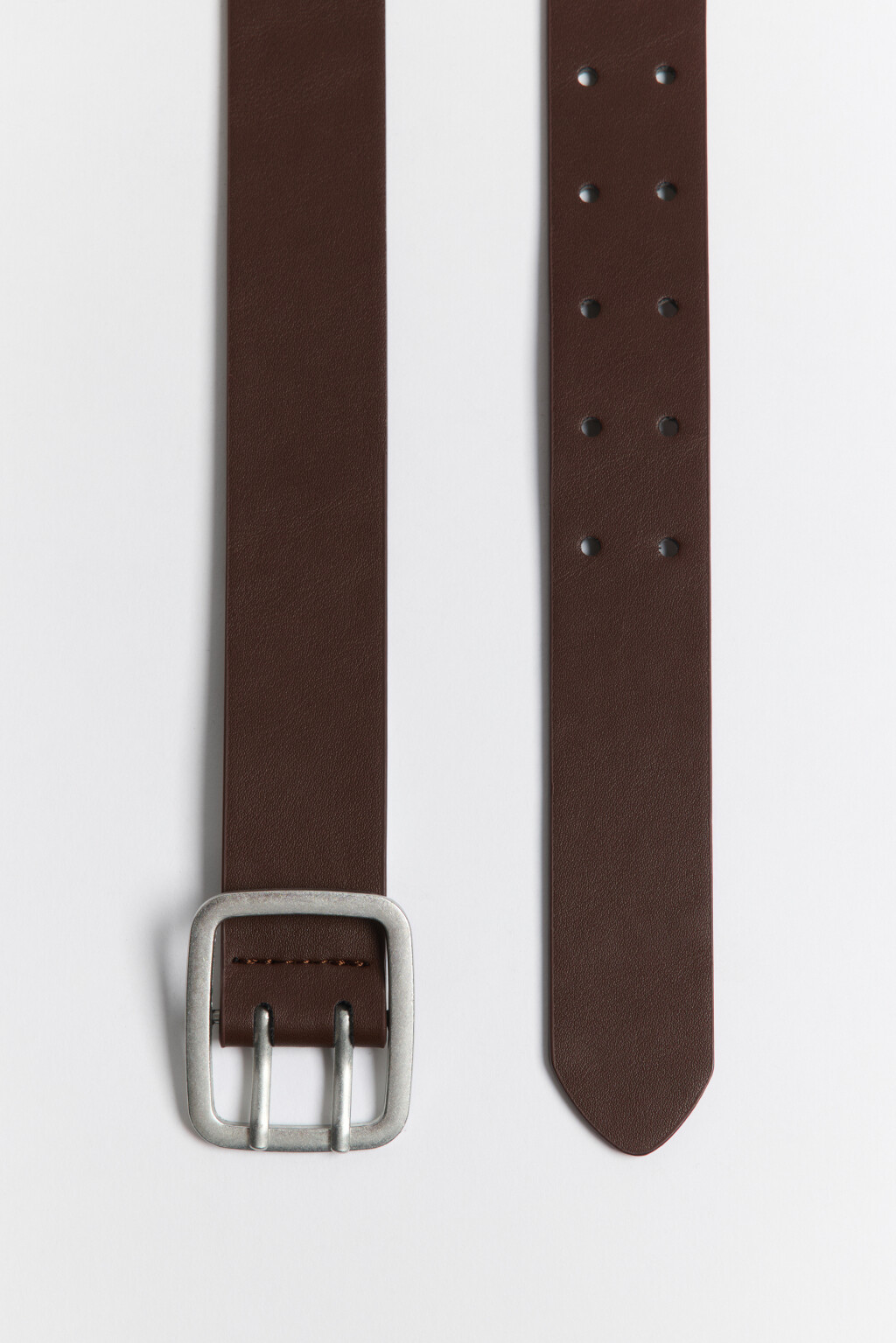 Ремень брючный с квадратной пряжкой - цвет коричневый - 4