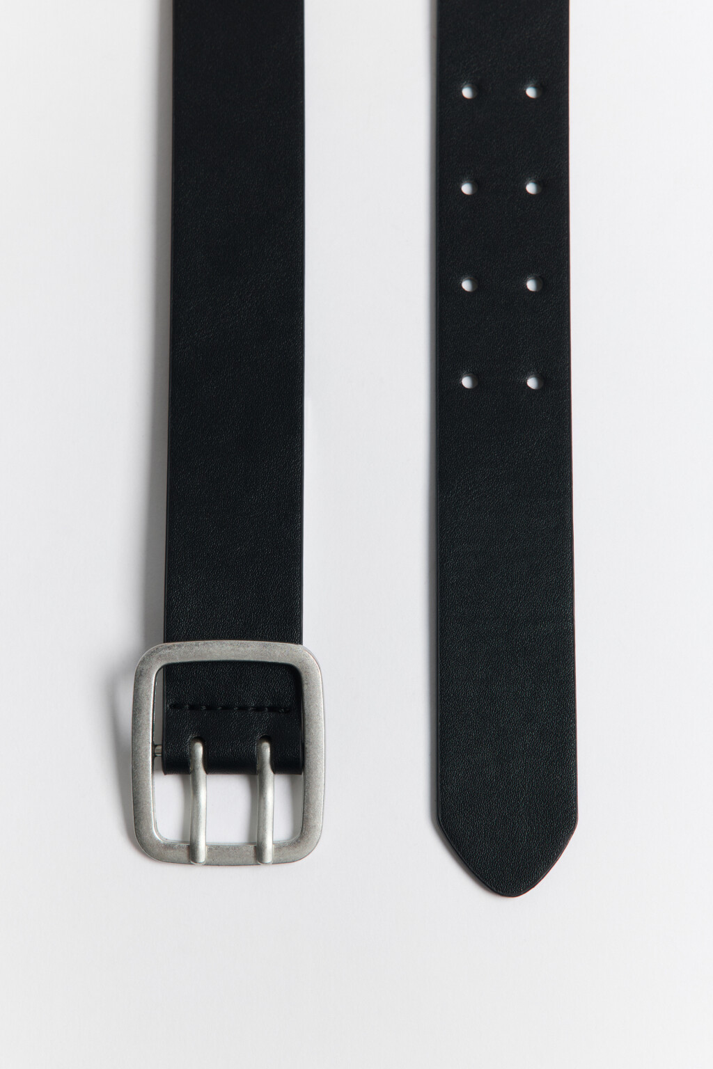 Ремень брючный с квадратной пряжкой - цвет черный - 2