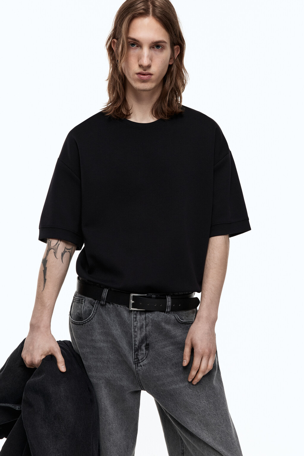 Ремень брючный классический с квадратной пряжкой - цвет черный - 5