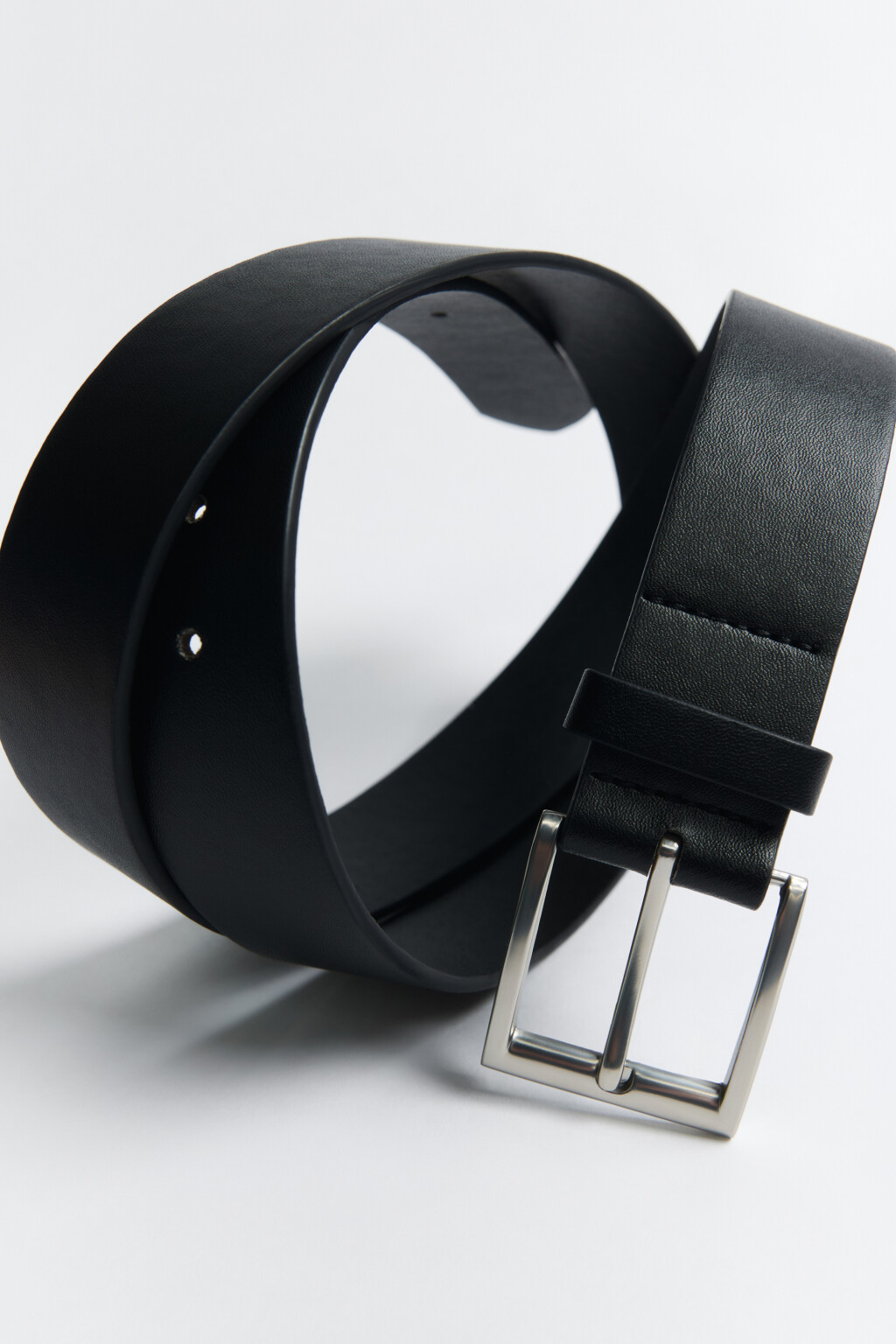 Ремень брючный классический с квадратной пряжкой - цвет черный - 3