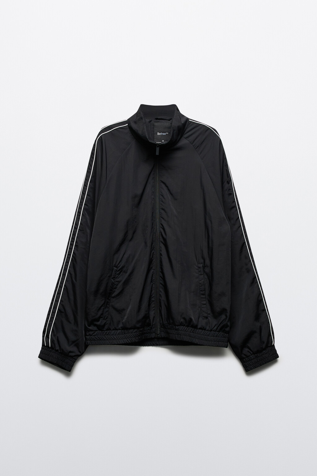 Куртка-олимпийка спортивная с лампасами - цвет черный - 9