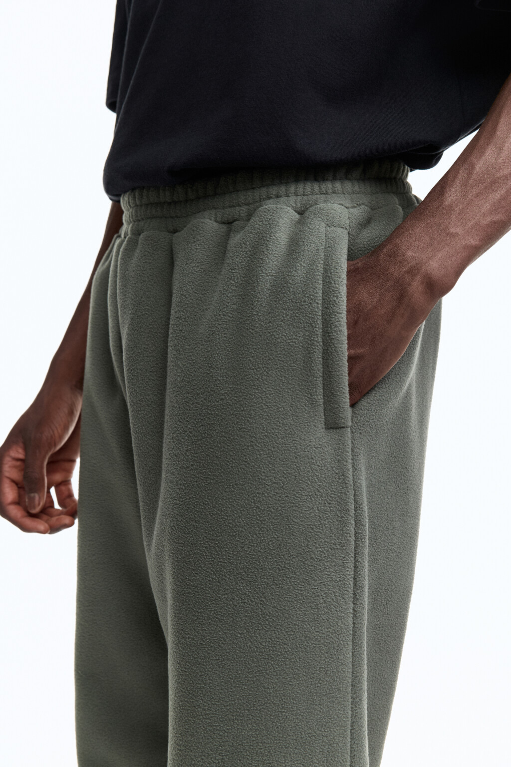 Брюки-джоггеры спортивные из флиса - цвет зеленый - 6