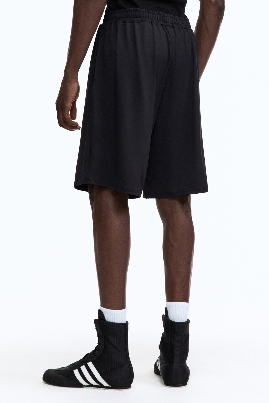 Шорты спортивные с поясом-резинкой - цвет черный - 4