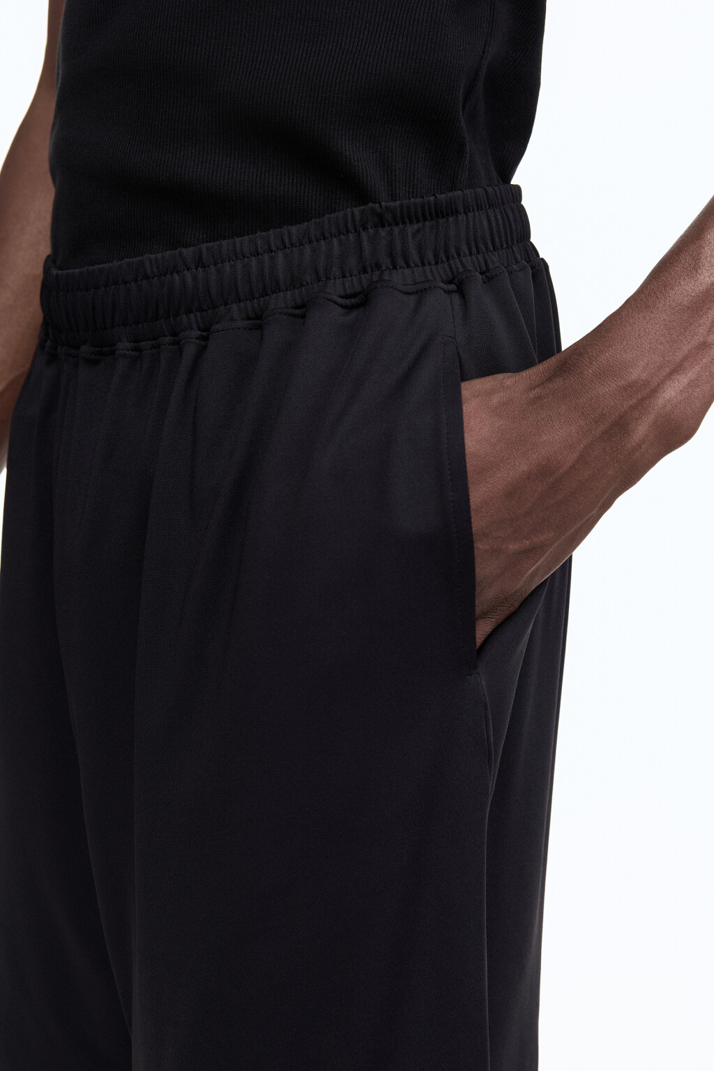 Шорты спортивные с поясом-резинкой - цвет черный - 6