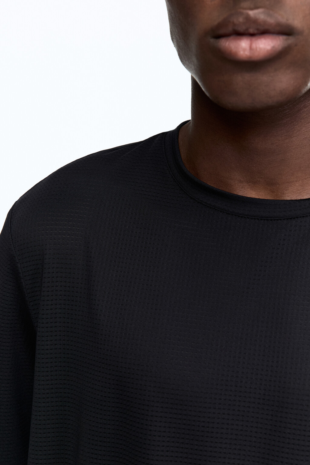 Футболка спортивная сетчатая с надписью - цвет черный - 7