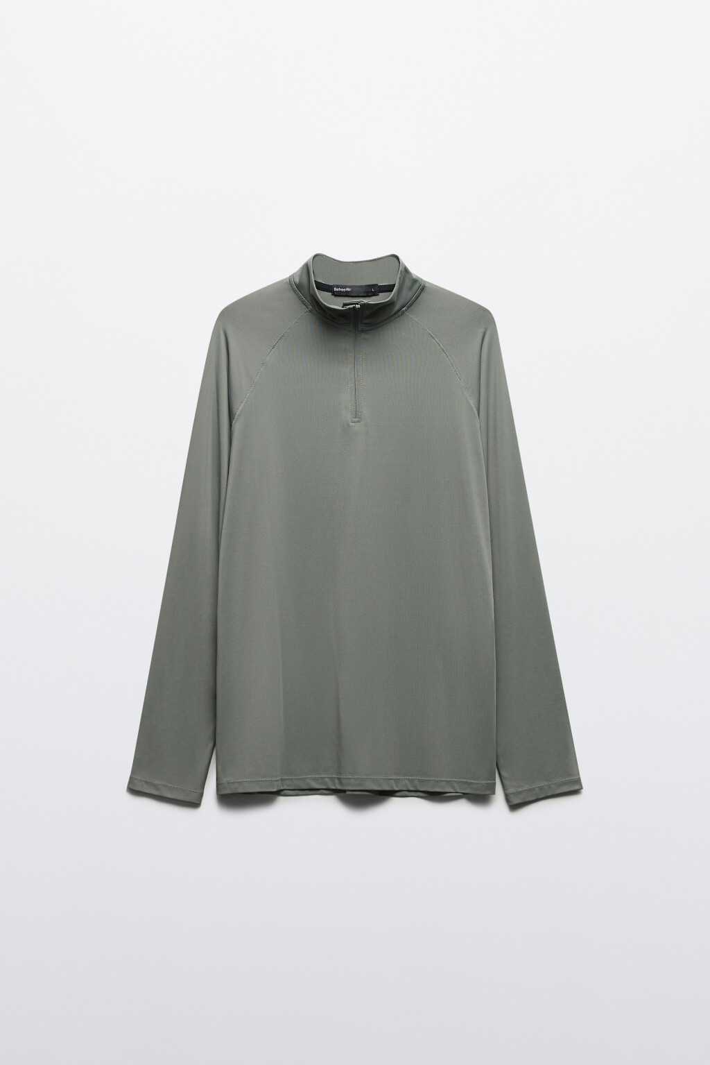 Лонгслив спортивный с воротником-стойкой на молнии - цвет зеленый - 9