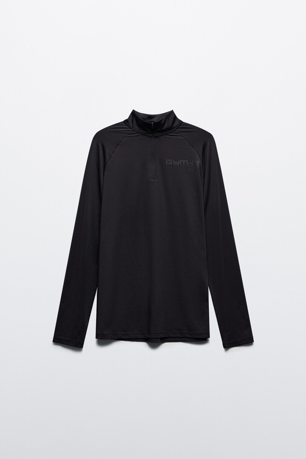 Лонгслив спортивный с воротником-стойкой на молнии - цвет черный - 9