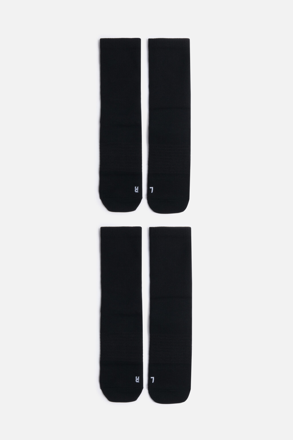 Набор носков высоких спортивных (2 пары) - цвет черный - 1
