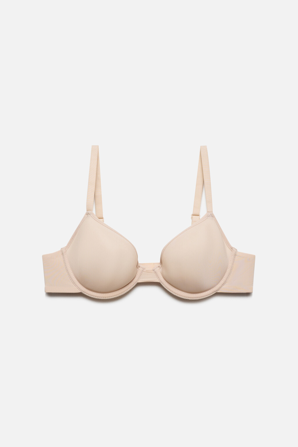 Бюстгальтер-бра сетчатый с формованной чашкой - цвет бежевый - 5