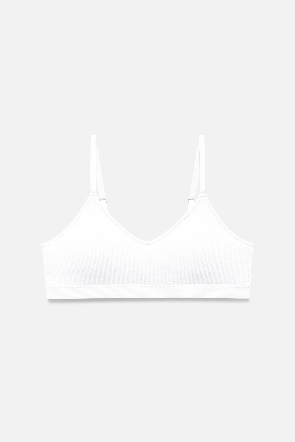 Бюстгальтер-топ бесшовный в рубчик - цвет белый - 5