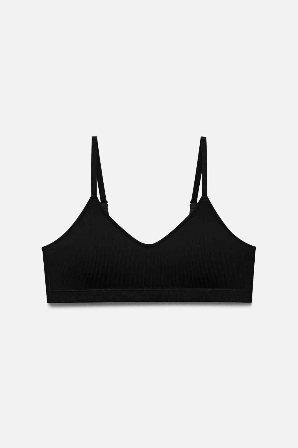 Бюстгальтер-топ бесшовный в рубчик - цвет черный - 5