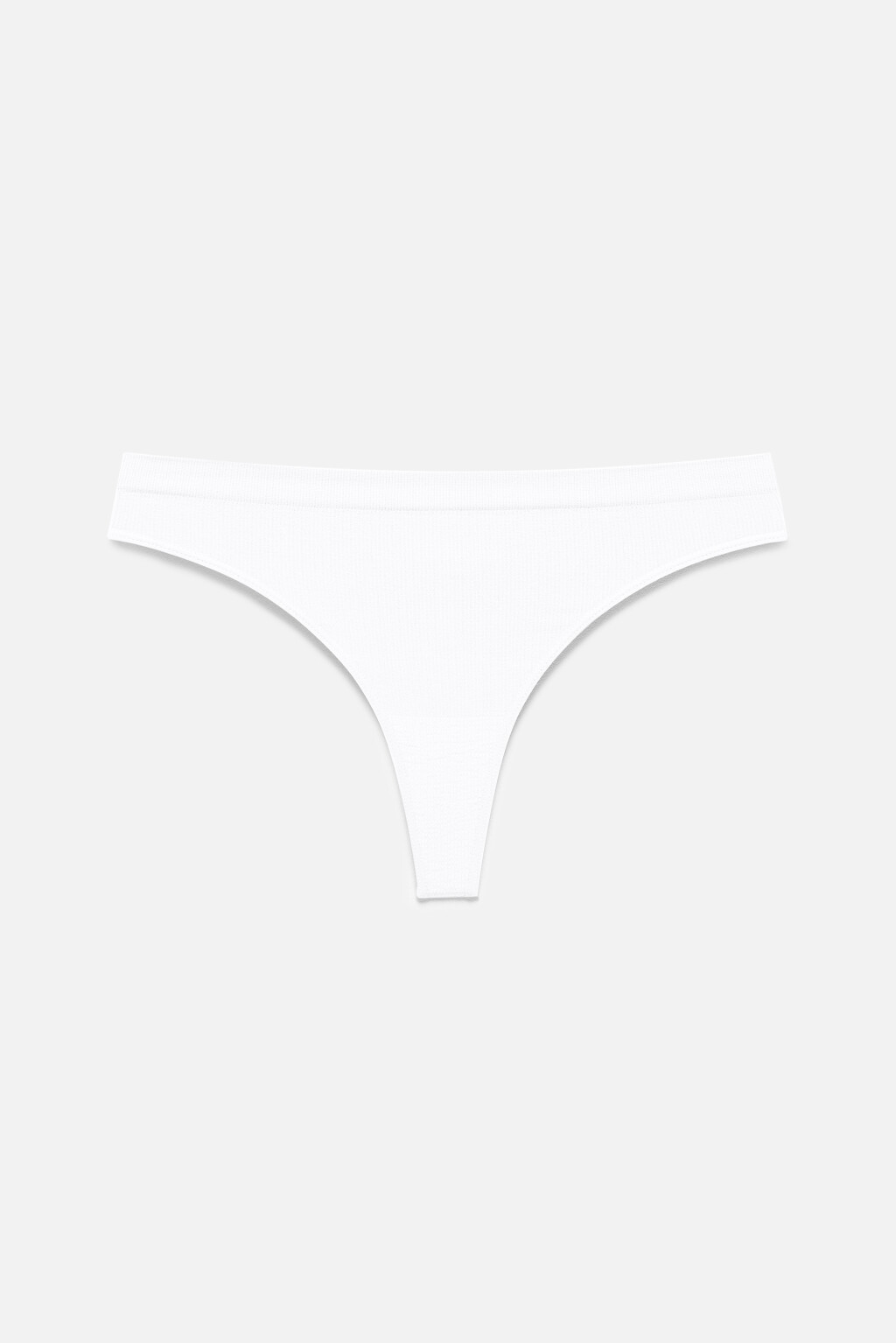 Трусы-стринги бесшовные в рубчик - цвет белый - 5