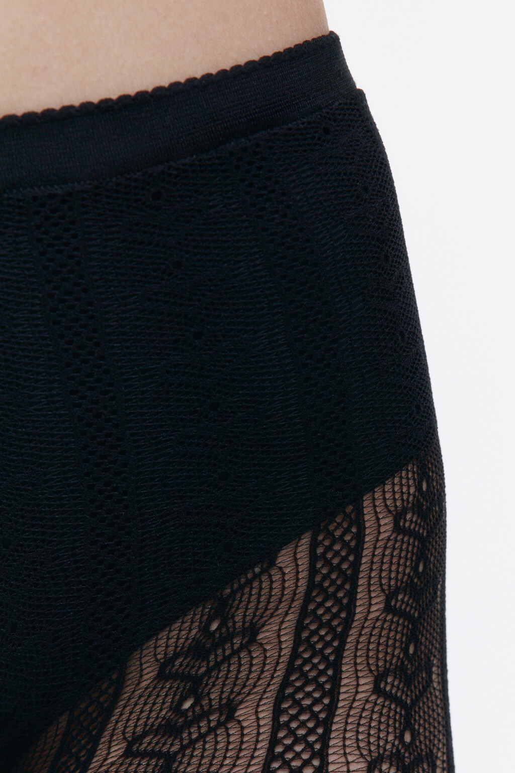 Колготки сетчатые с узорами и сердечками - цвет черный - 5
