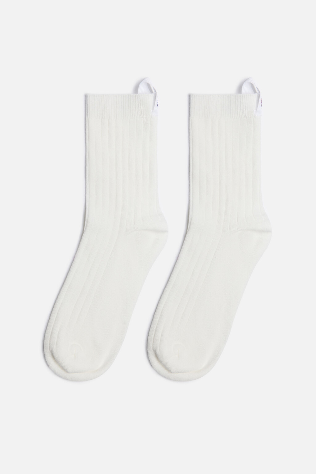 Носки в рубчик с ярлычком и надписью - цвет ванильный - 1