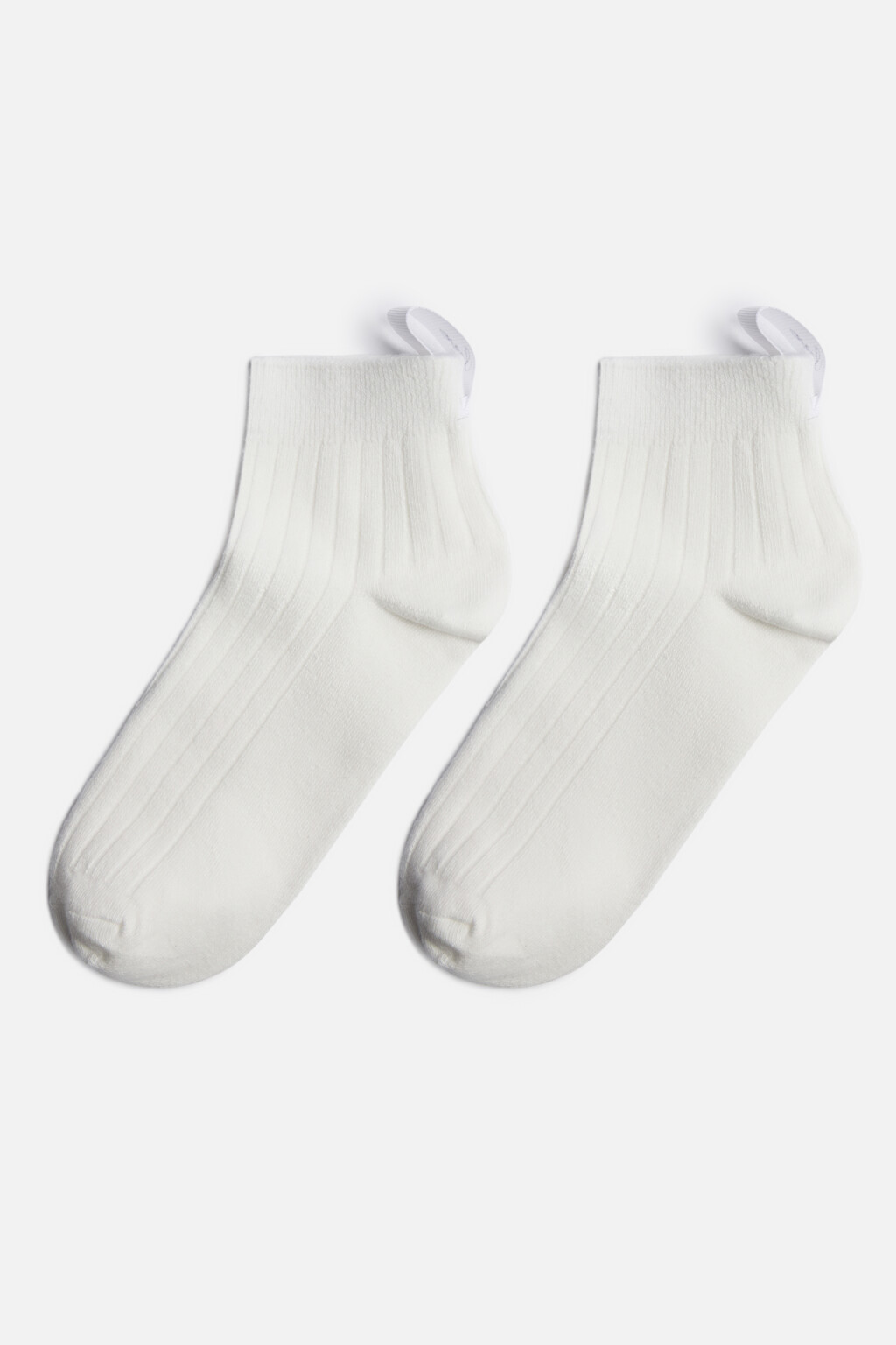 Носки короткие с ярлычком и надписью - цвет ванильный - 1